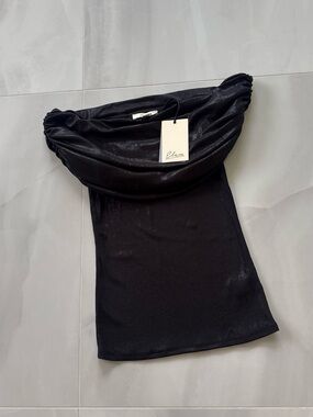 Elan Black Shimmery Off The Shoulder Top